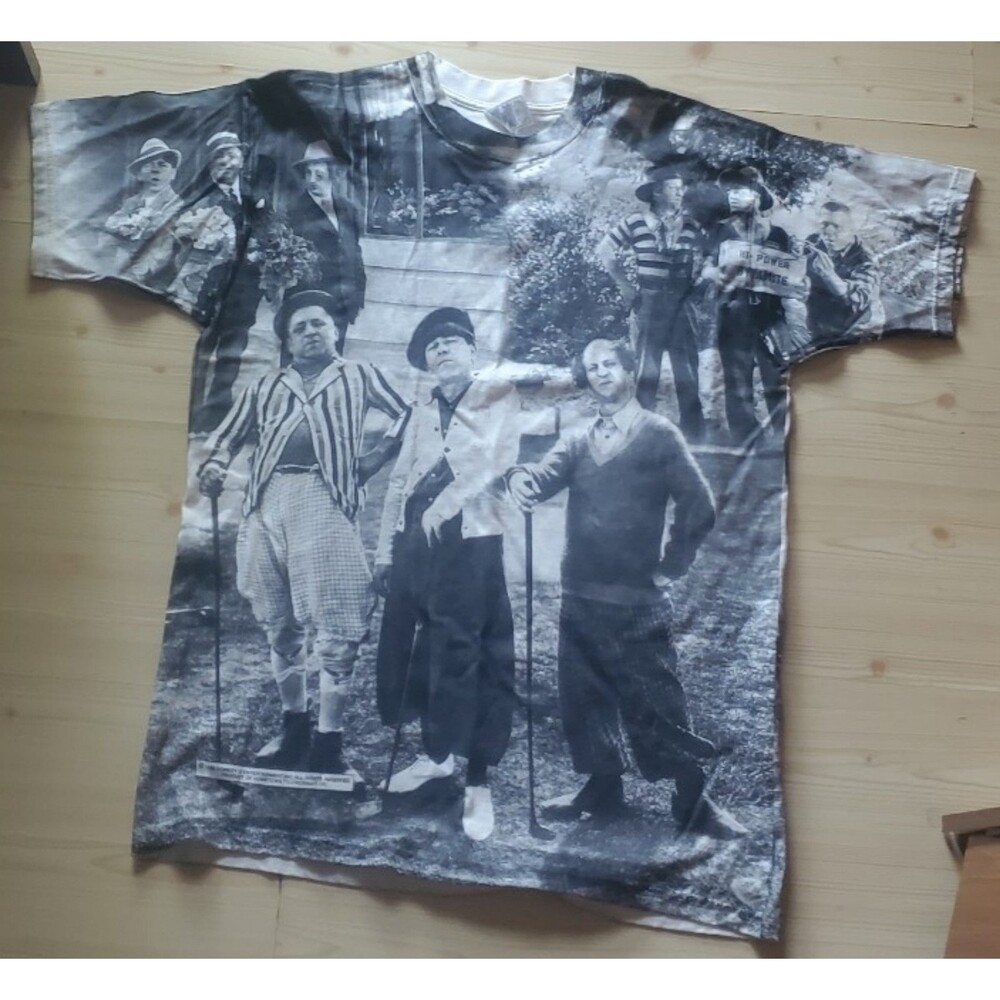 Vintage 1998 The Three Stooges All Over Print Shirt Men’s Large 90s AOP 3